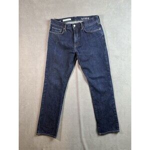 Gap 1969 Jeans Men 33x31 Blue Straight Fit Rinse Dark Blue Wash Denim